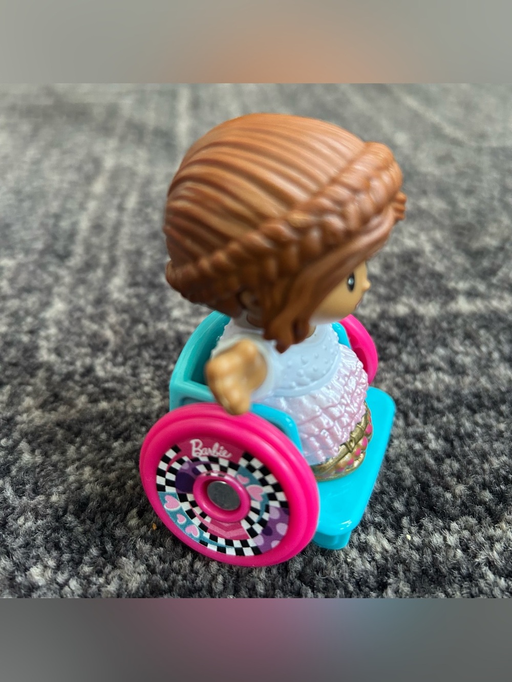 Barbie Little People Chelsea Wheelchair Figure Pink Wheels Rare